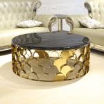 Round Dia 100cmx45cm SS Coffee Table for Italian Contemporary Living Room
