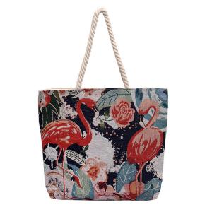 China Women Summer Vacation Custom Print Tote Bags Raffia Hand Waterproof factory