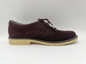 China Soft Two Tone Leather Lace Up Work Shoes Womens Brown With One Unit Rubber Outsole factory