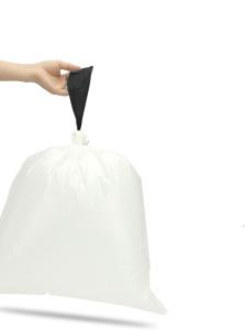 China HDPE Material Recycled Drawstring Garbage Bags 10 - 25MIC White Color factory
