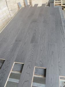 China Dark Grey Oak Engineered wood Flooring, Prime AB Grade &amp; Brushed Finishing factory