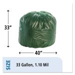 Eco Degradable Trash Bags , 1.1mil 33 Gallon Garbage Bags 33 X 40mm