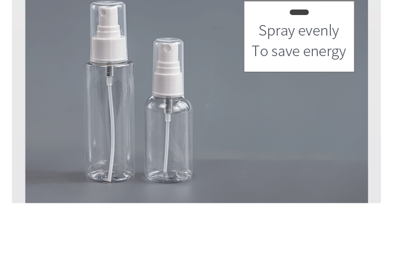 Transparent 18mm 100ML PET Spray Bottle With Nozzle 13g