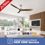Modern App-Controlled Commercial Low Voltage Nordic Wooden Ceiling Fan for