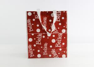 China Red Heavy Duty Grocery Non Woven Tote Bags Promotional With Lamination factory