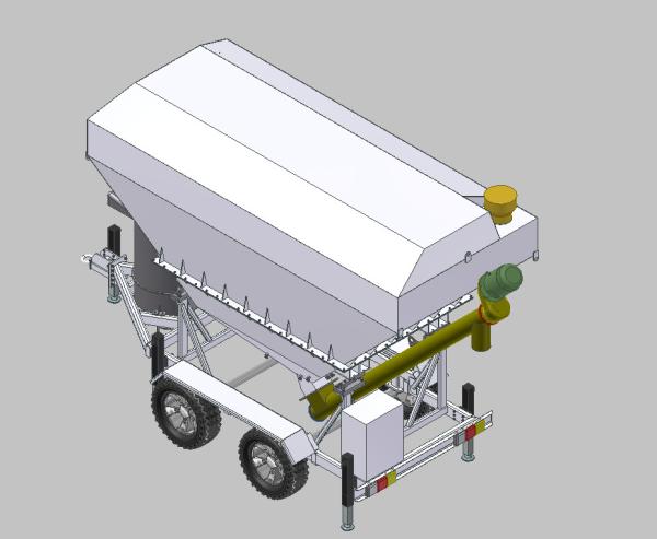 Professional Portable Cement Silo With Wheels And Tires / Low Profile Cement