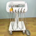 Mobile Dental Unit Cart for Veterinary Dental Turbine Unit with 4 Universal
