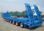 Heavy Equipment Delivery Lowboy Semi Trailer 4 Axle 80tons Top Flange Thickness