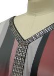 Women'S V Neck Long Sleeve T Shirts , Womens Baggy T Shirts Shiny Beaded