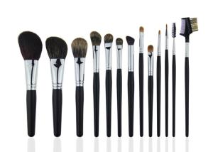 China High Grade Eyebrow Comb Professional Makeup Brush Set Animal Hair Black Handle factory