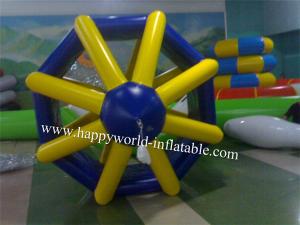 China Yellow colour inflatable water roller tube ball , inflatable water wheel roller factory