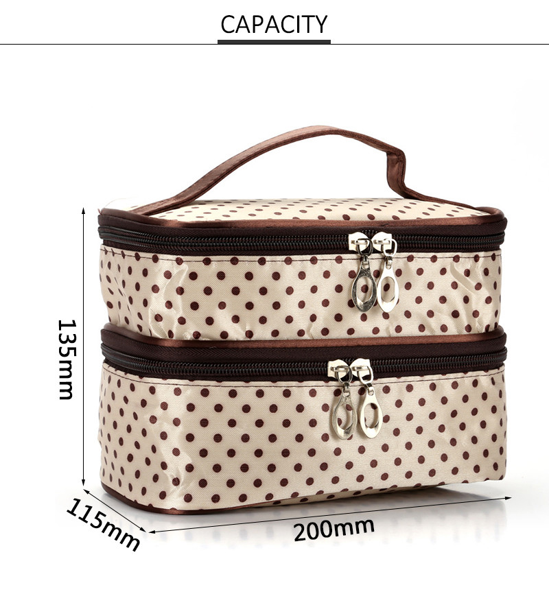 Multifunction Washable Double Layer Polyester Cosmetic Bag