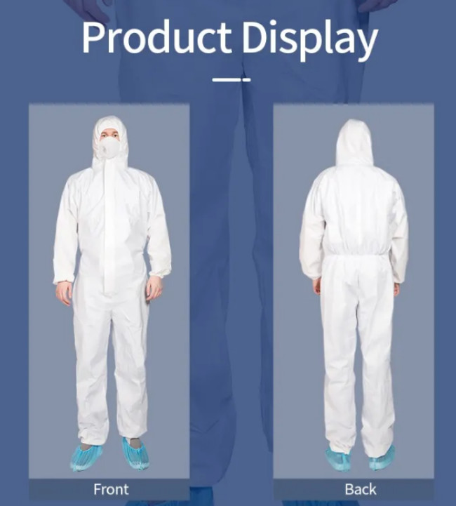 Microporous 60GSM Disposable Protective Coverall Polypropylene Body Suit Splash Resistant