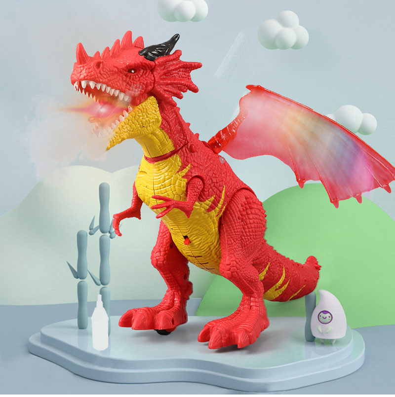 PVC Children'S Electric Spray Toy Flying Dragon With Light And Sound Spray Walking Dinosaur Model Toy