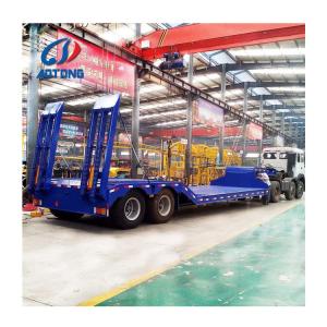 China Aotong 50 tons 3 axles low boy heavy cargo/equipment transport semi trailer and durable factory