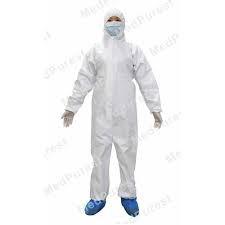China Knitted Cuff Chemical Protective Coveralls Acid Proof CE Certification For Patient factory