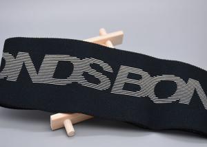 China Double Sided 100% Cotton Elastic Band Printed Silicone Logo For Garments factory