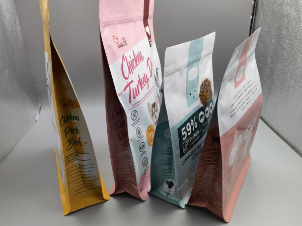 0.36mm Thick Aluminum Foil Flexible Pet Food Packaging Bag Flat Bottom side