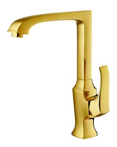China SABS Light Gold Kitchen Mixer Faucet 1 Handle Deck Mounted Sink Mixer Tap factory