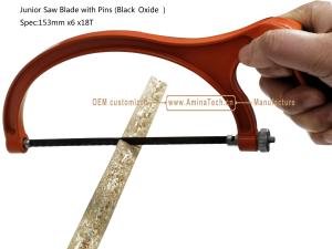 China Junior Saw Blade with Pins (Black Oxide) Spec:153mmx6x18T Cutting wood,Plastic,Low-hardness metal factory