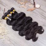 Black Real Brazilian Hair Weave Lustrous Large Quantity Full Cuticle Aligned