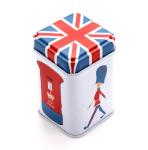 75x75x119mm Mini Printed Square Tin Box For Coffee And Tea With Embossing