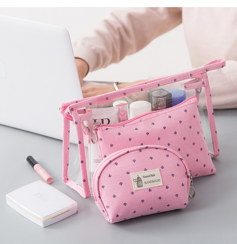 Wholesale Custom Print Logo Makeup Travel Toiletry Bags 3 Set