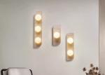 Yellow travertine wall lamp bedroom bedside living room background wall homestay