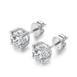 18k Gold Moissanite Diamond Stud Earrings White Gold Support Customization