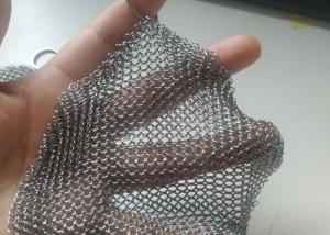China FDA 12x12cm Welded Rings 304 Stainless Steel Chainmail Scrubber factory