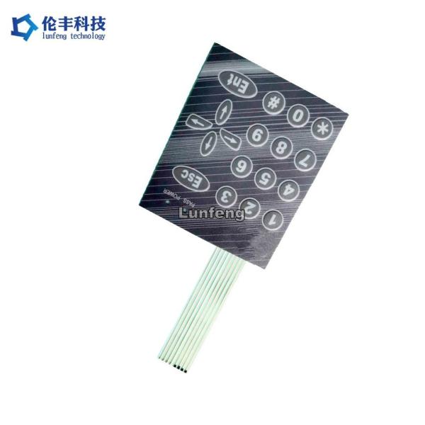 China Self Adhesive Polyester PET Flat Membrane Keyboard with metal domes factory