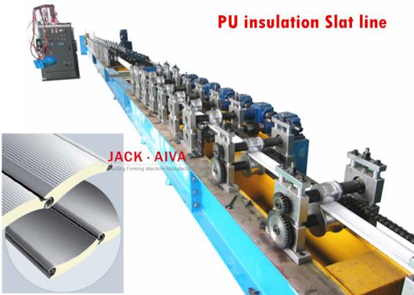 China Polyurethane Foam Filled Rolling Shutter Slat Machine, PU insulation Slat line factory