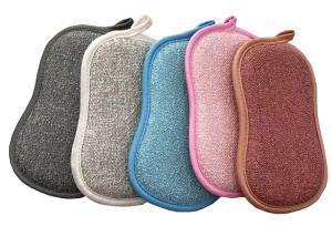 China 300gsm Dish Microfiber Cleaning Pad Scrub Sponge For Kitchen Dish Washing Sponge factory
