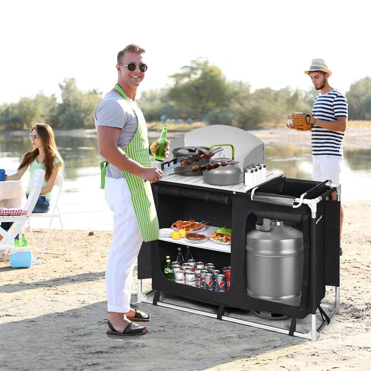 Foldable Portable Table for Villa Party Event Banquet in Outdoor Garden Backyard Patio