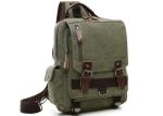 Leather Men Crossbody Single Shoulder Strap Laptop 16OZ Canvas Messenger Bag