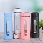 Customized Light Weight Cute Eco Friendly 400ml Glass Bottle BPA Free Double