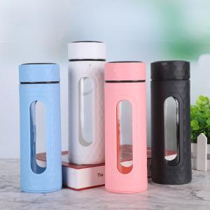 China Customized Light Weight Cute Eco Friendly 400ml Glass Bottle BPA Free Double Layer Glass Hot Water Bottle For Hot Drinks High H2 Concentration factory