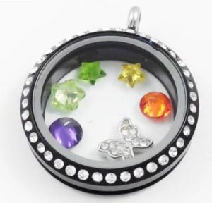 China Fashion Cheap 30MM Size Acrylic Material Glass Locket Crystals Pendants, Multi Colors factory