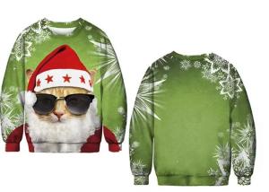 China Sustainable Mens Sublimation Print Sweater 100% Polyester Fleece Round Neck Pullover factory
