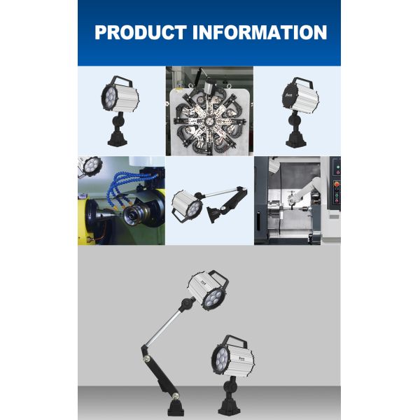 Explosion Proof Gooseneck Work Lamp Waterproof LED Machine Work Light Long Arm 24V 110V 220V