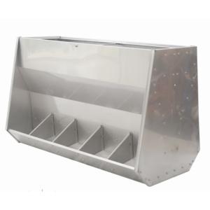 China Double Sides Stainless Steel Feed Trough 8 6 Holes Weaner Pig Feeding factory
