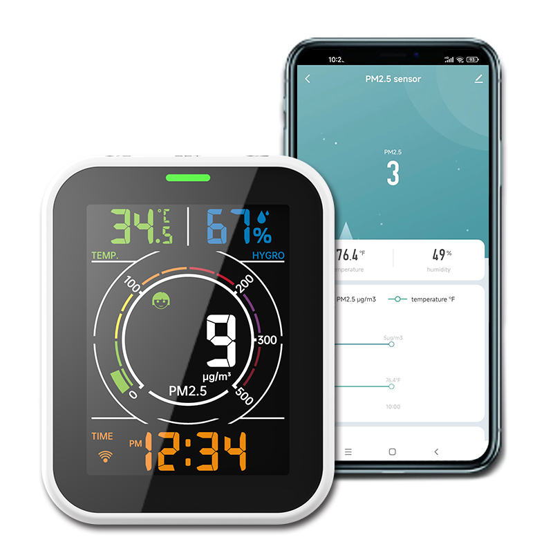 Gas Air Index PM2.5 Monitor Air Quality Meter With Touch Button 0 ~ 999ug/M3