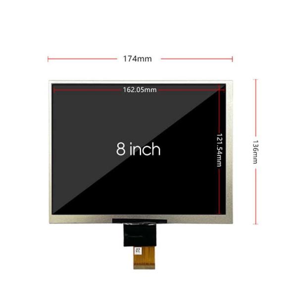 8 Inch Tft Lcd Display 1024X768 Resolution LVDS Interface 350c/D Free View Angle