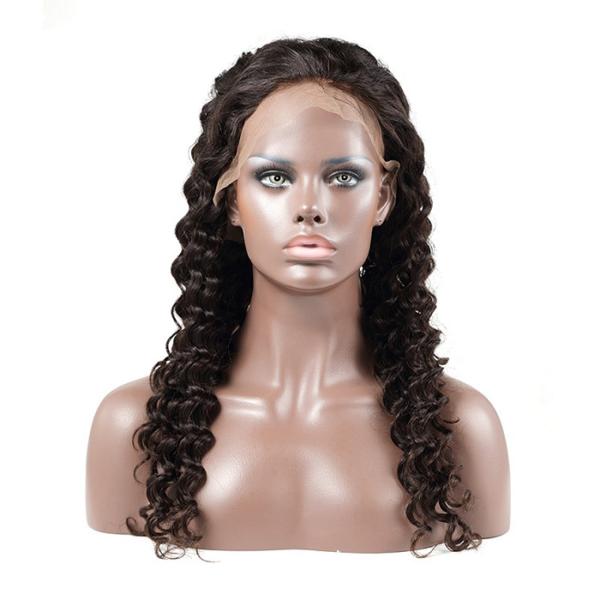 Deep Wave 100% Raw Virgin Lace Front Wigs With Baby Hair / Indian Human Hair