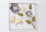 Square Rose Gold Flower Classical Metal Wall Art Decor