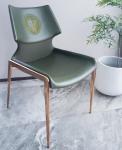 Italian Minimalist Hotel Restaurant Furniture Comfortable Backrest Metal Leather