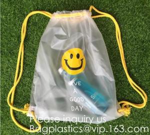 China Biodegradable Drawstring Laundry Bag customzied, Logo Printed Poly Hotel, Travel Laundry belonging Bag factory
