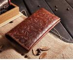 Daily Life Wallet Length Long Women Leather Wallet With Clear PVC Windows And