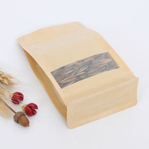 Cylinder Printing Flat MOPP Kraft Paper Zipper Pouch