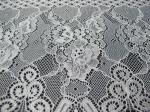 White Floral Nylon Lace Fabric Eyelash Lace Trim For Lady Dress